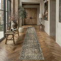 Brown Runner Rug 3x14 Vintage Traditional Distressed