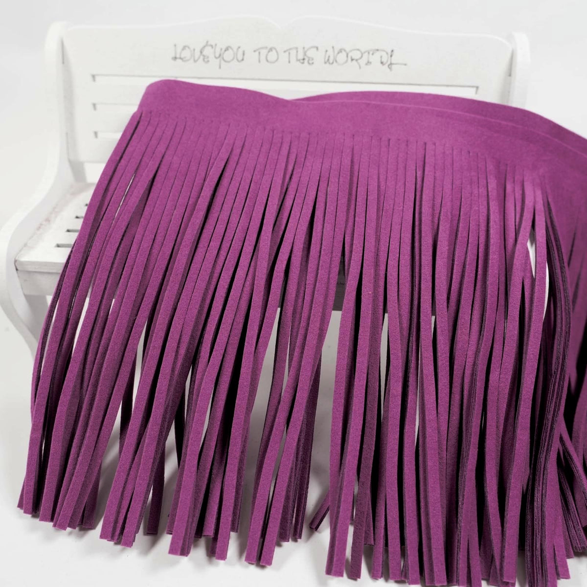 6 Inch Double Side Suede Tassel Fringe Trim, Faux Leather Fringe Trim for DIY Sewing Craft Garment Hem - 3 Yards