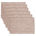 100% Cotton Placemats Rectangle Two Tone Woven Fabric 13" x 19" Soft Durable Table Mat Set, Set of 6, Taupe