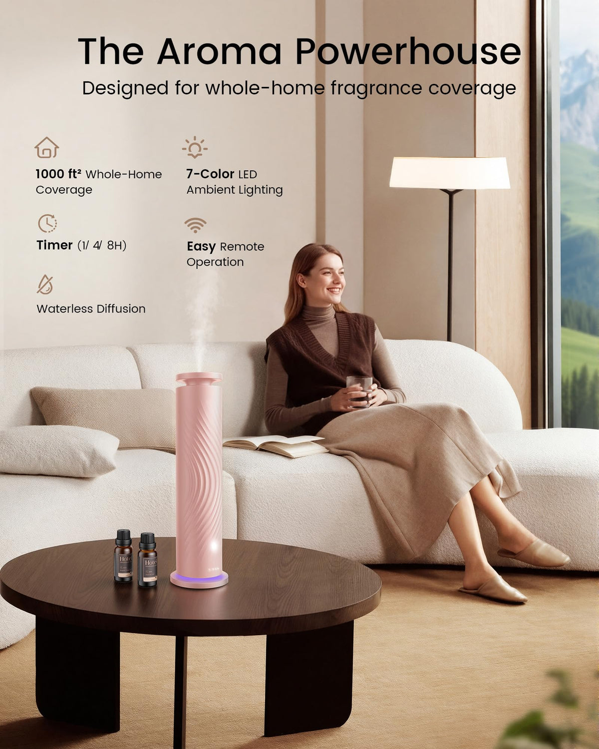Waterless Essential Oil Diffuser, Ultra-Quiet