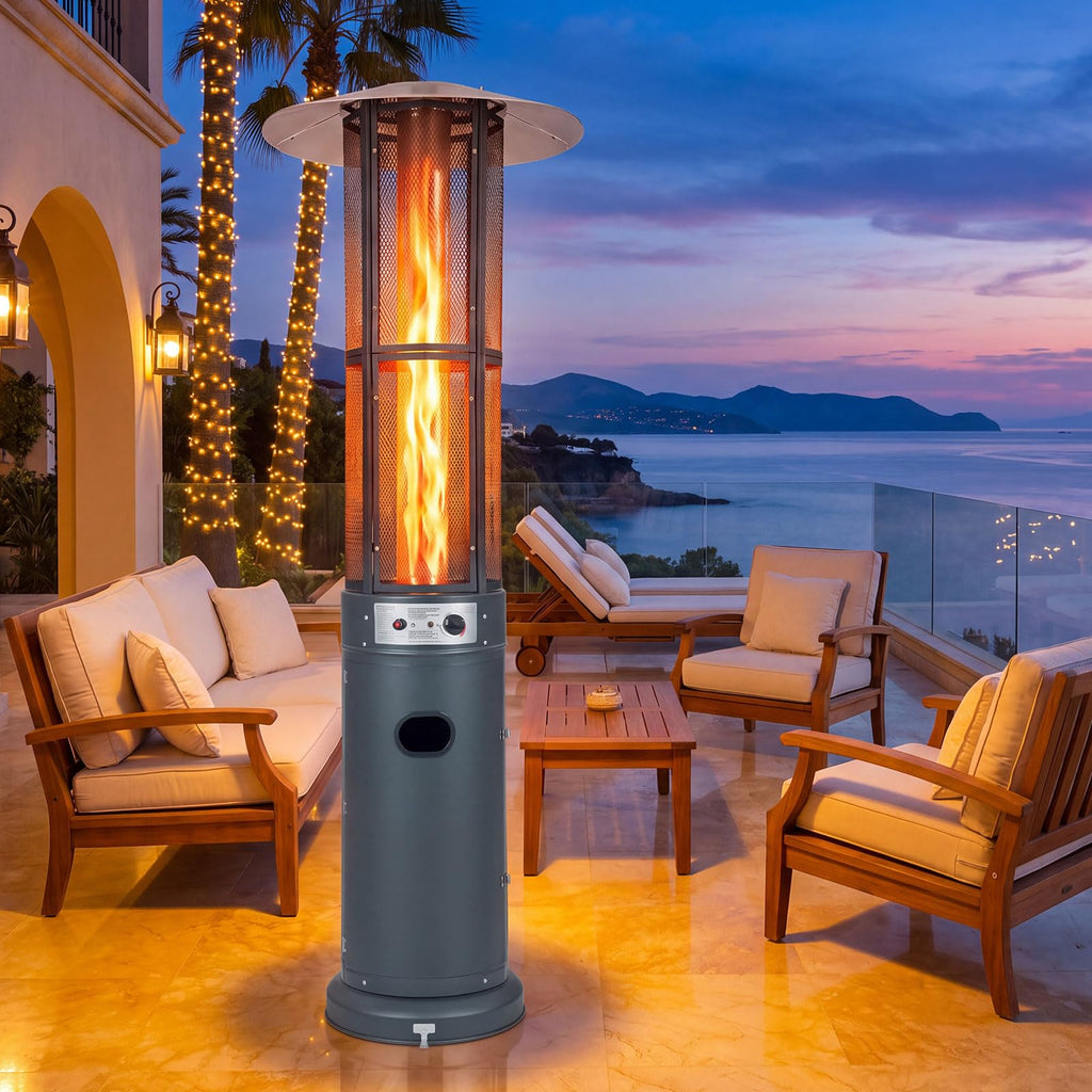 Propane Patio Heater with Wheels, Easy Ignition, 34,000 BTU