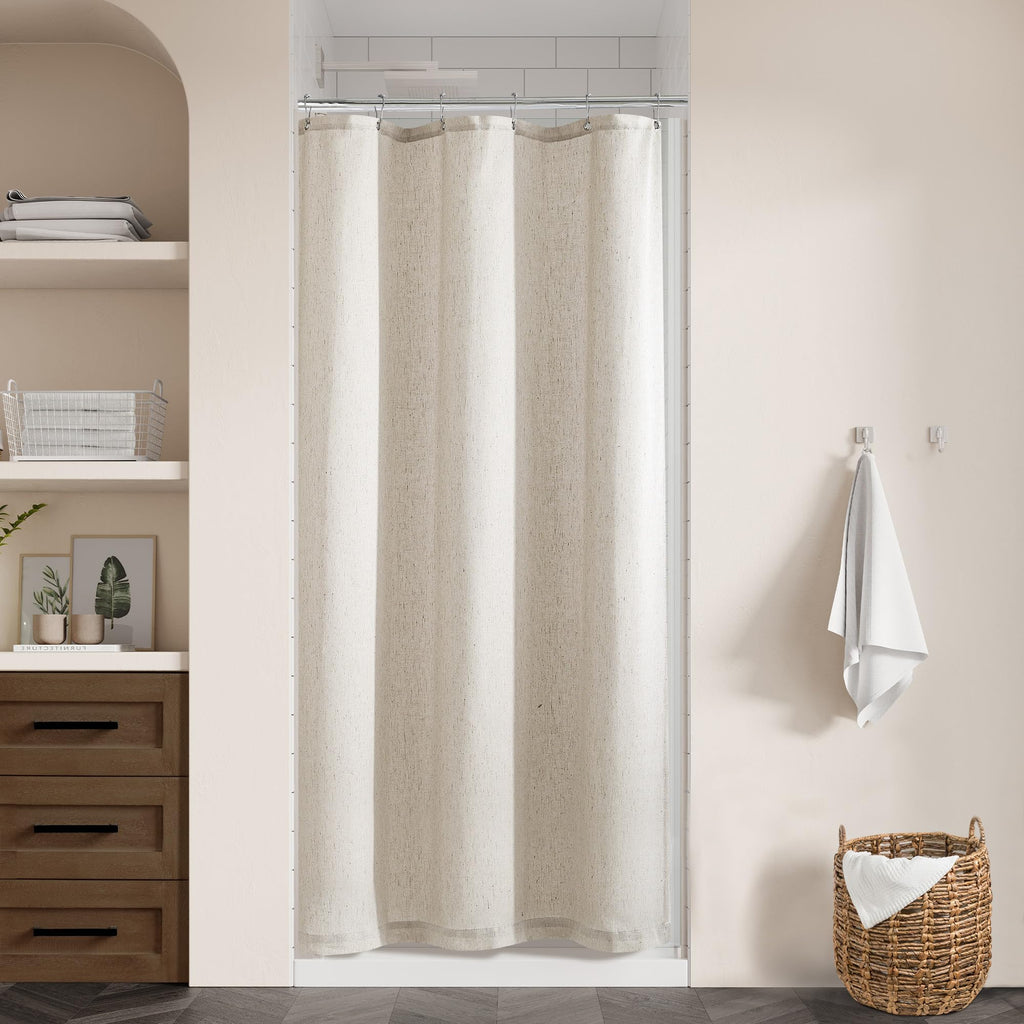 Oatmeal Linen Shower Curtain Water Repellent 36x72 Inch