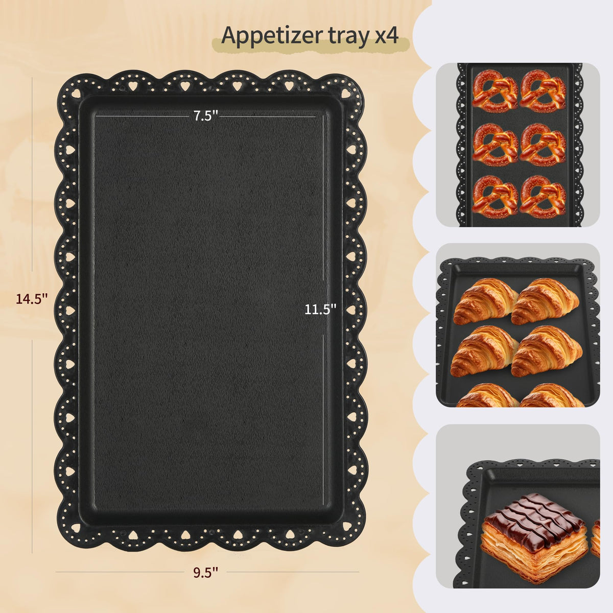 Pack of 11 Cake Stand Set of Cupcake Stand, Tray & Table Cloth (Black)