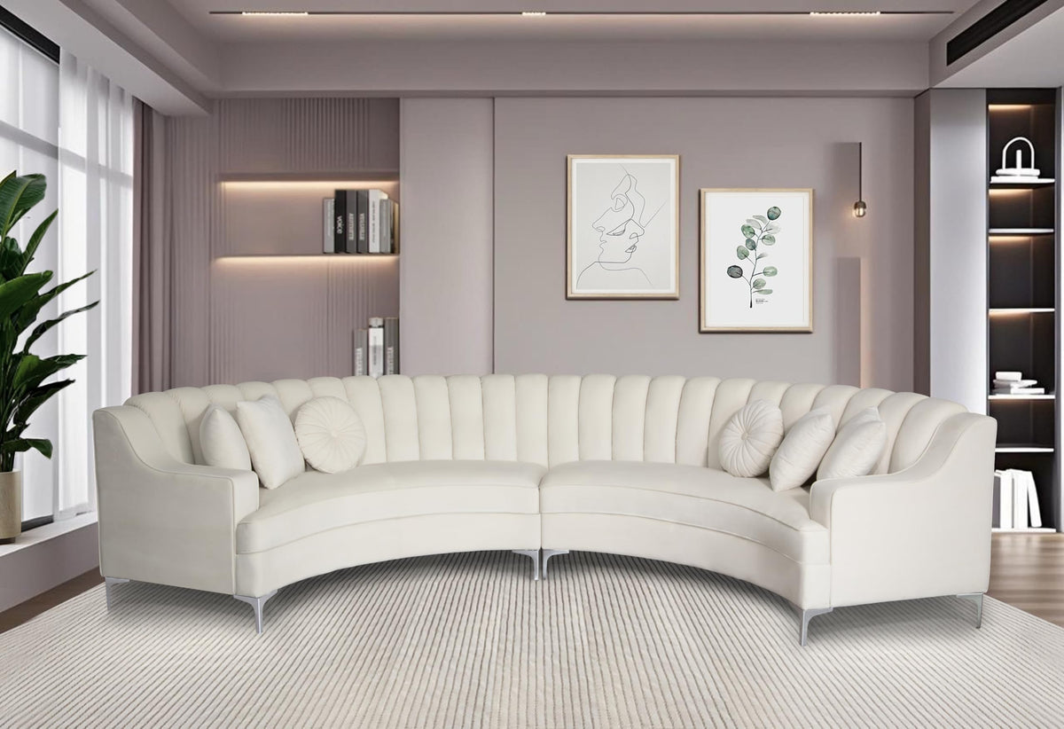 Semicircle Modular Curved Velvet Sectional Sofa, 141.34"Oversized Arc Sofa, Modern Cloud-Like Deep Seat Couch Apartment