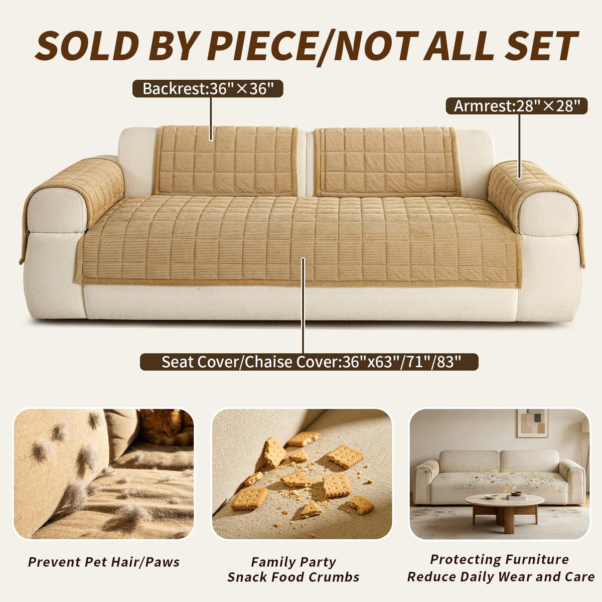 Couch Covers for Sectional Sofa, L Shaped Modular Couch Cover