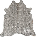 100% Genuine Printed Jaguar on Off White Cowhide Rug - Modern Style Brazilian Animal Skin Rug & Floor Carpet & More