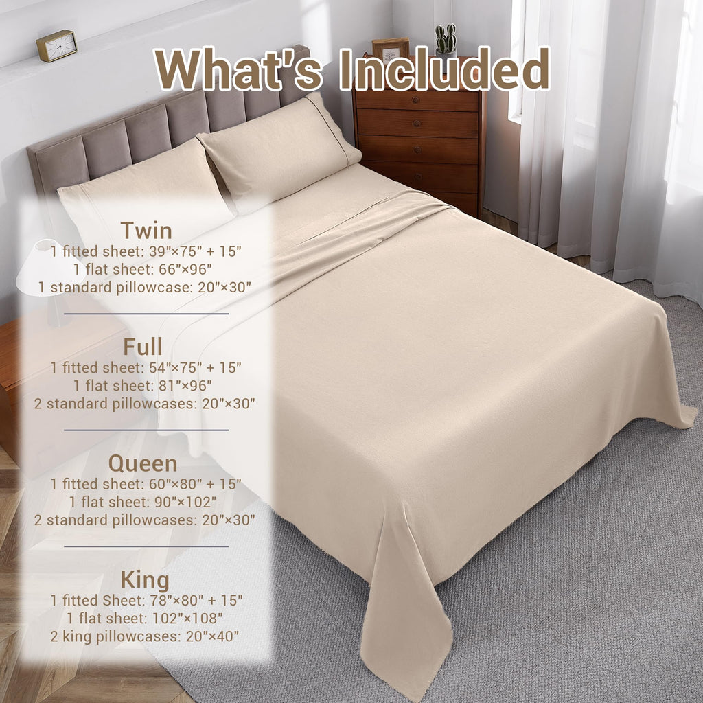 Cotton Flannel Sheets, Sand