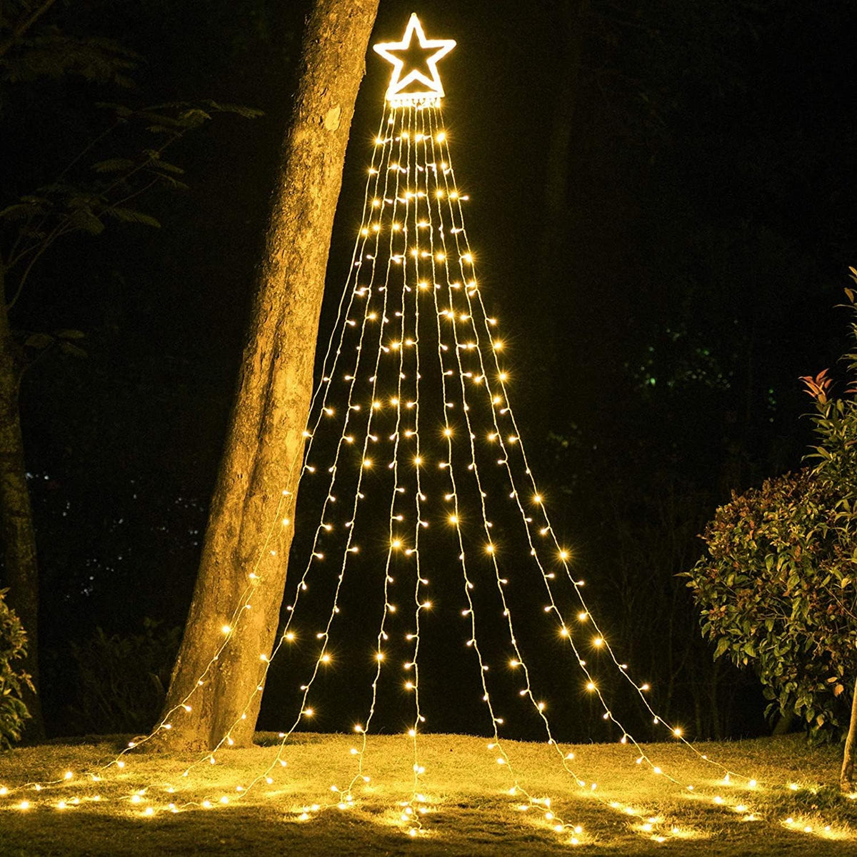 (New) Christmas Decorations Star String Lights, 320 LED Christmas Light Outdoor Yard Decorations Tree Light with 13"