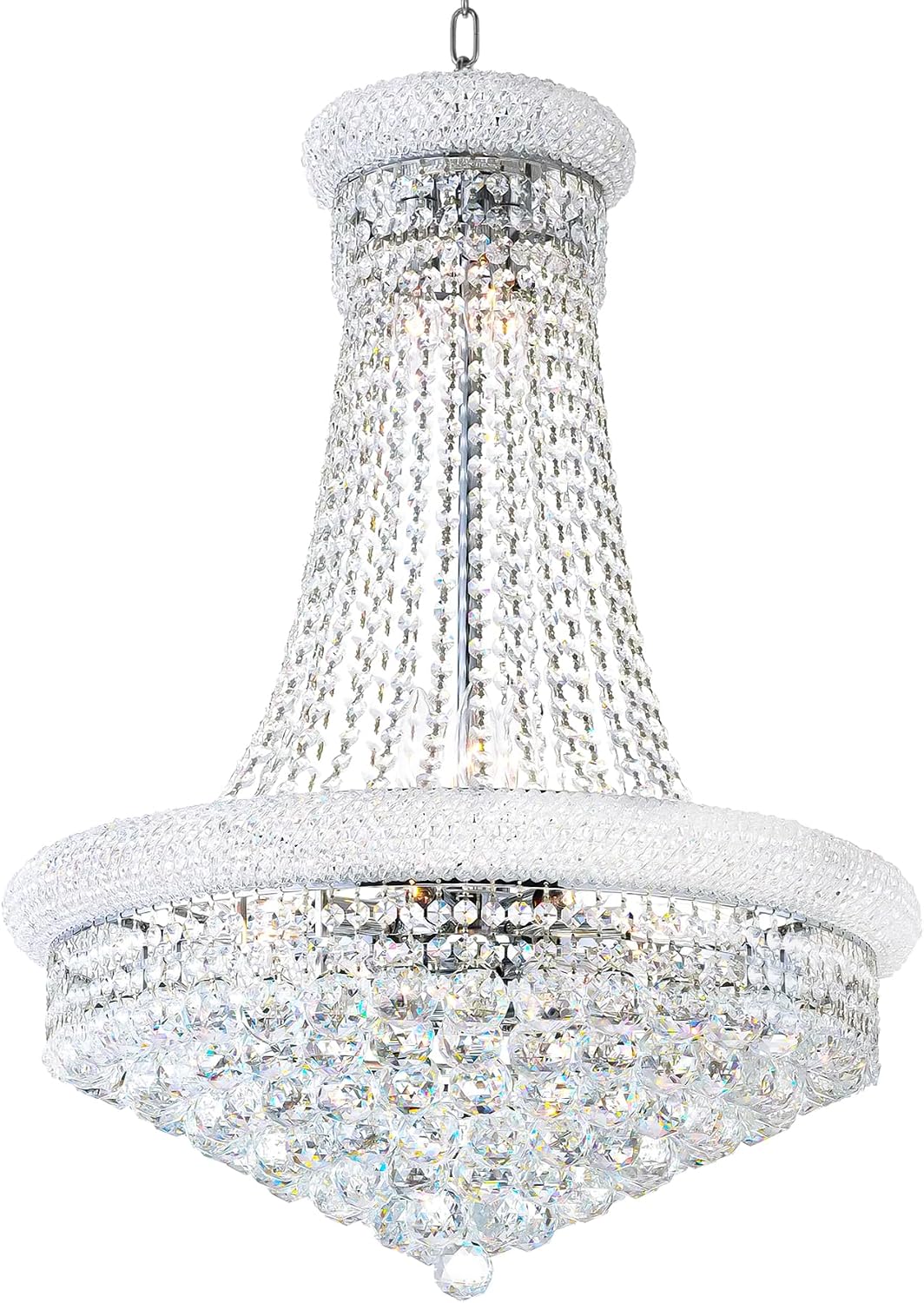 13-Light 23-Inch Empire-Style Crystal Chandelier for Dining Rooms and Bedrooms