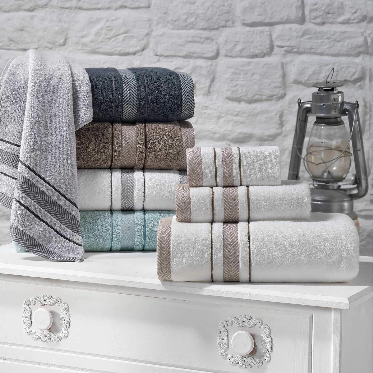 Bath Towels Set - Luxury 6-Piece Cotton Towels, Soft Absorbent & Quick Dry, 600 GSM Bath Towels Spa Quality