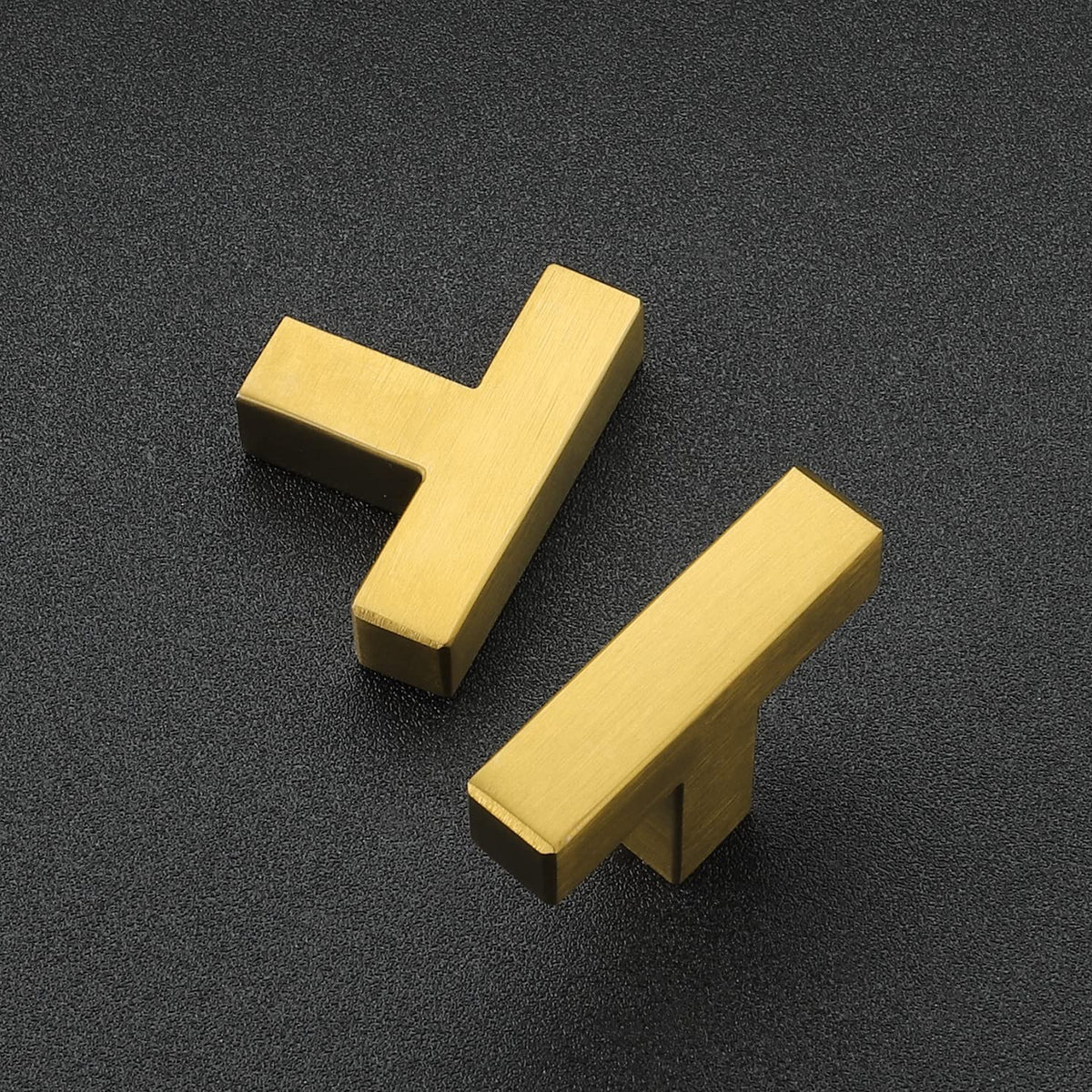 10 Pack Gold Square Bar Cabinet Knobs 2 Inch Kitchen Handles