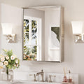 Bathroom Medicine Cabinet with Mirror 20 x 26 Inch, Brushed Nickel | Assembly Needed, Stepless Adjustable Shelves