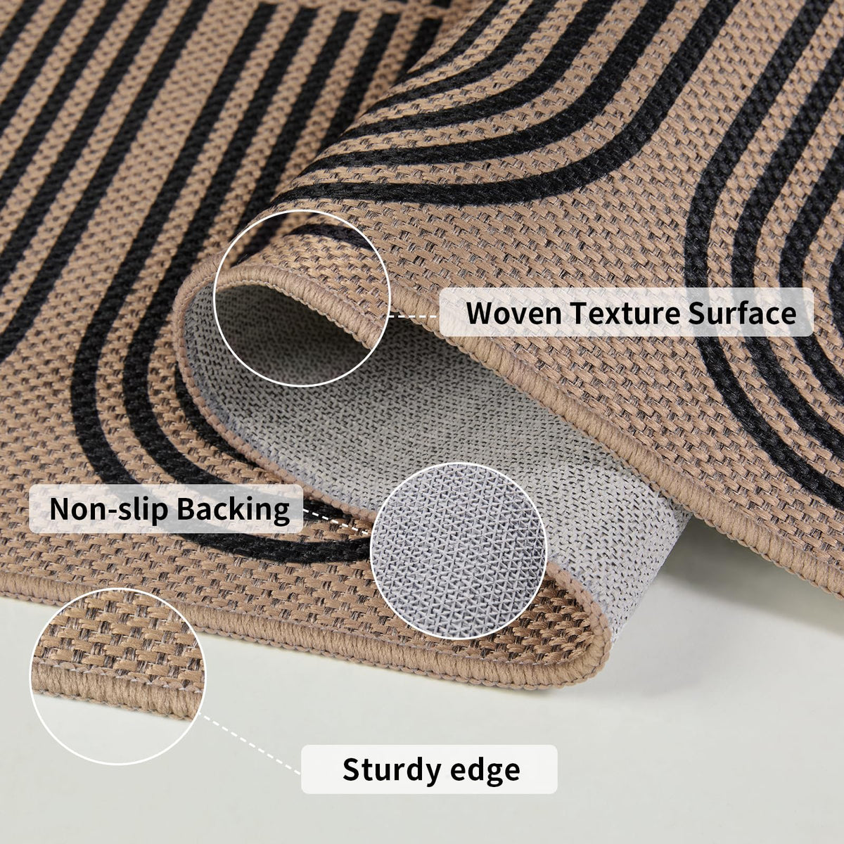 Easy Jute Washable Runner Rugs s, Non-Slip Indoor Rug