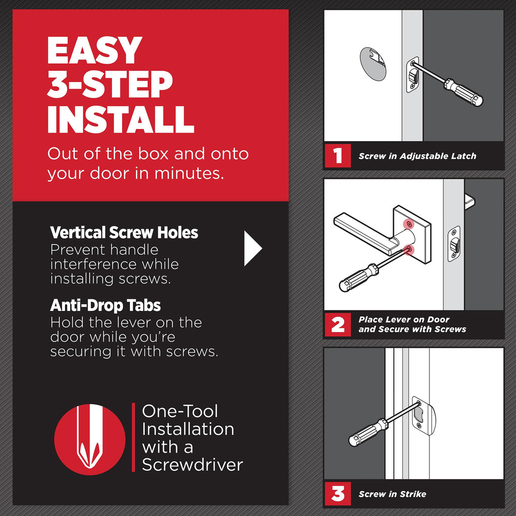 Halifax Privacy Door Lever with Lock, Satin Nickel