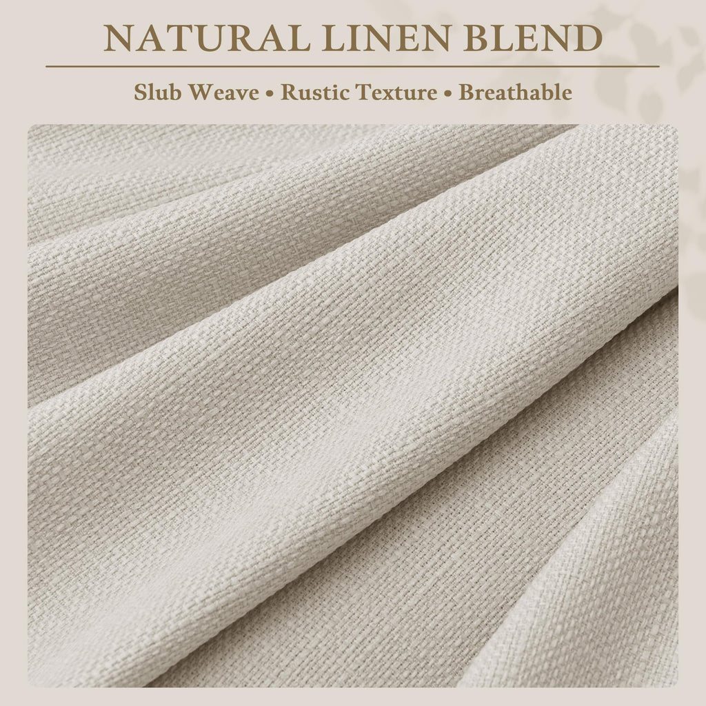 108 Inch Pinch Pleated Linen Curtains Bedroom 2 Panels Set