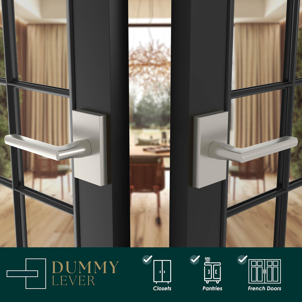 Glamor Dummy Door Lever Satin Nickel (4-Pack) - Non-Turning