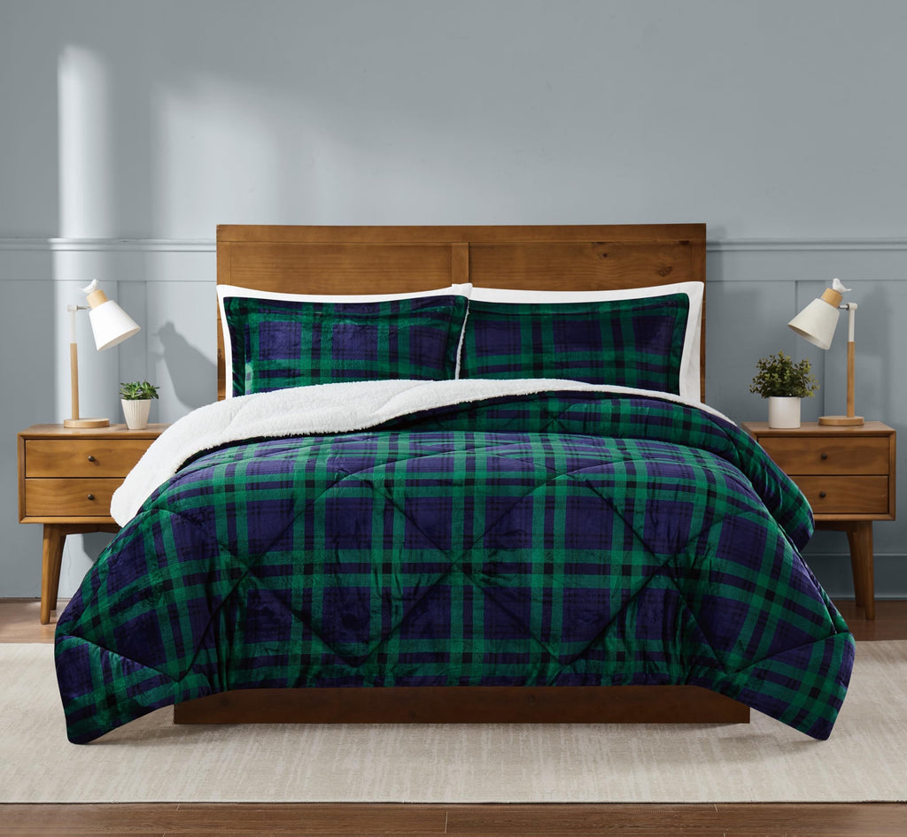 Cuddle Warmth Tartan Plaid Comforter Set