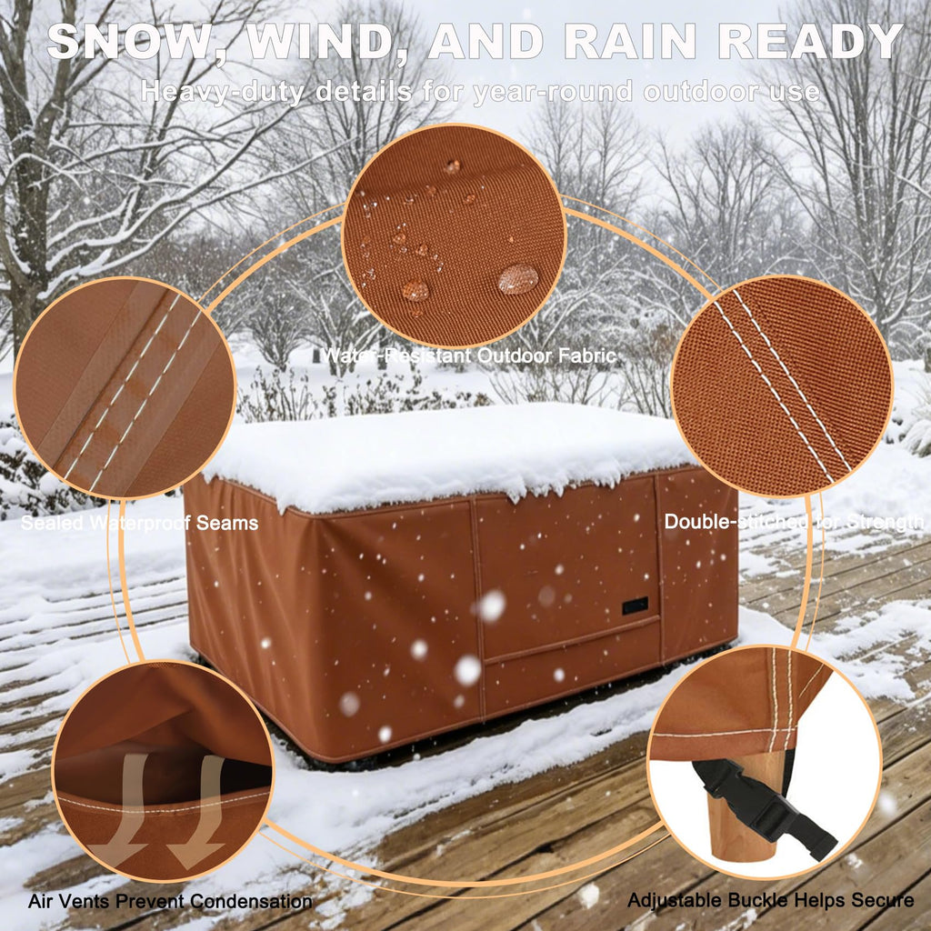 Waterproof Patio Coffee Table Cover Rectangular 36 x 20 x 18 Inch Outdoor Furniture Coffee Table Cover Small