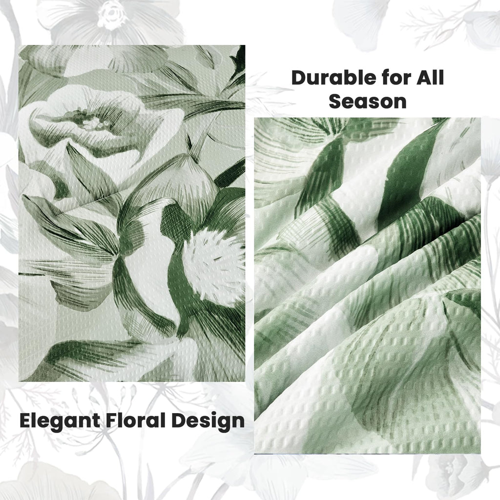 Floral Comforter Set 7 Piece, Sage Green Flower Bed in a Bag, Elegant Floral Comforter with Sheet Set