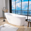 59" Acrylic Free Standing Tub, Stand Alone Tub, Freestanding Bathtub, Soaking Bathtub, cUPC Certified, CM(Glossy White)
