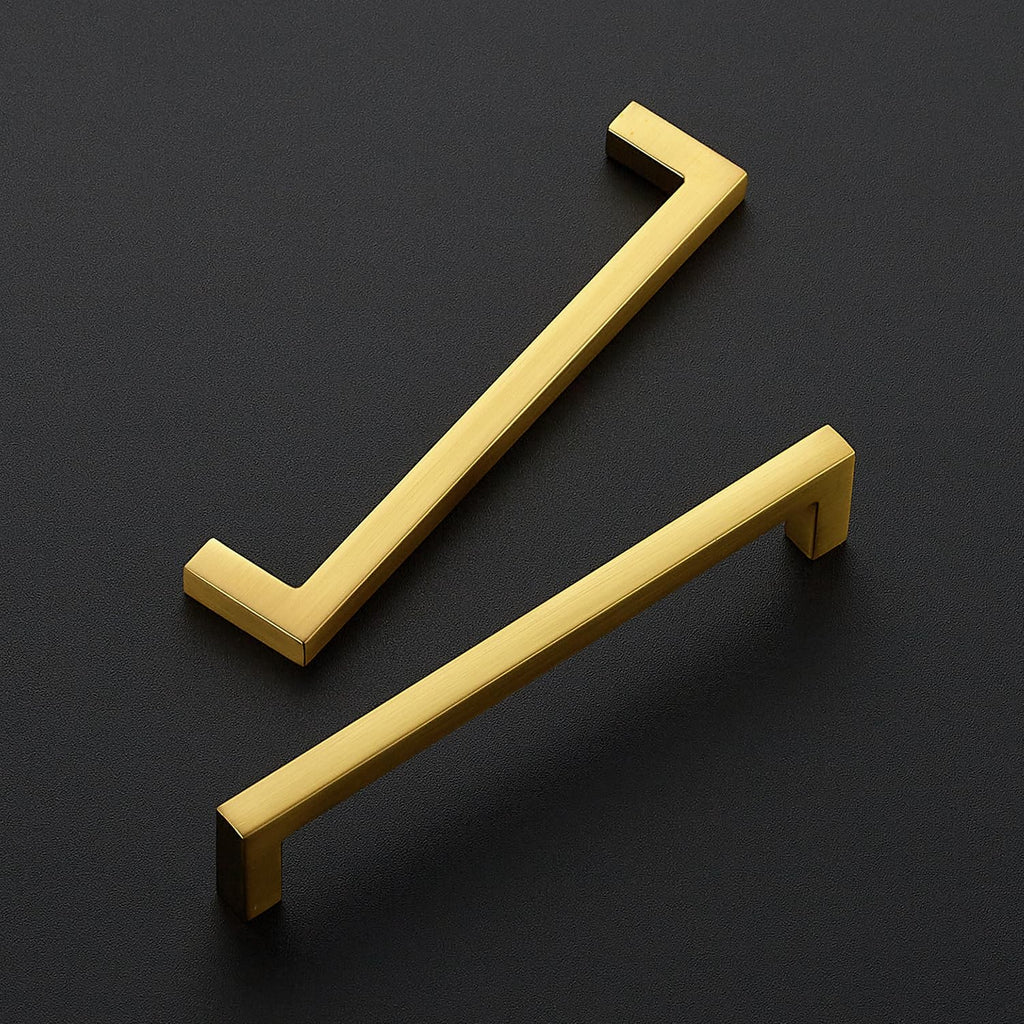 Gold Cabinet Handles Solid Cabinet Pulls, 5 Inch CC, 10 Pack