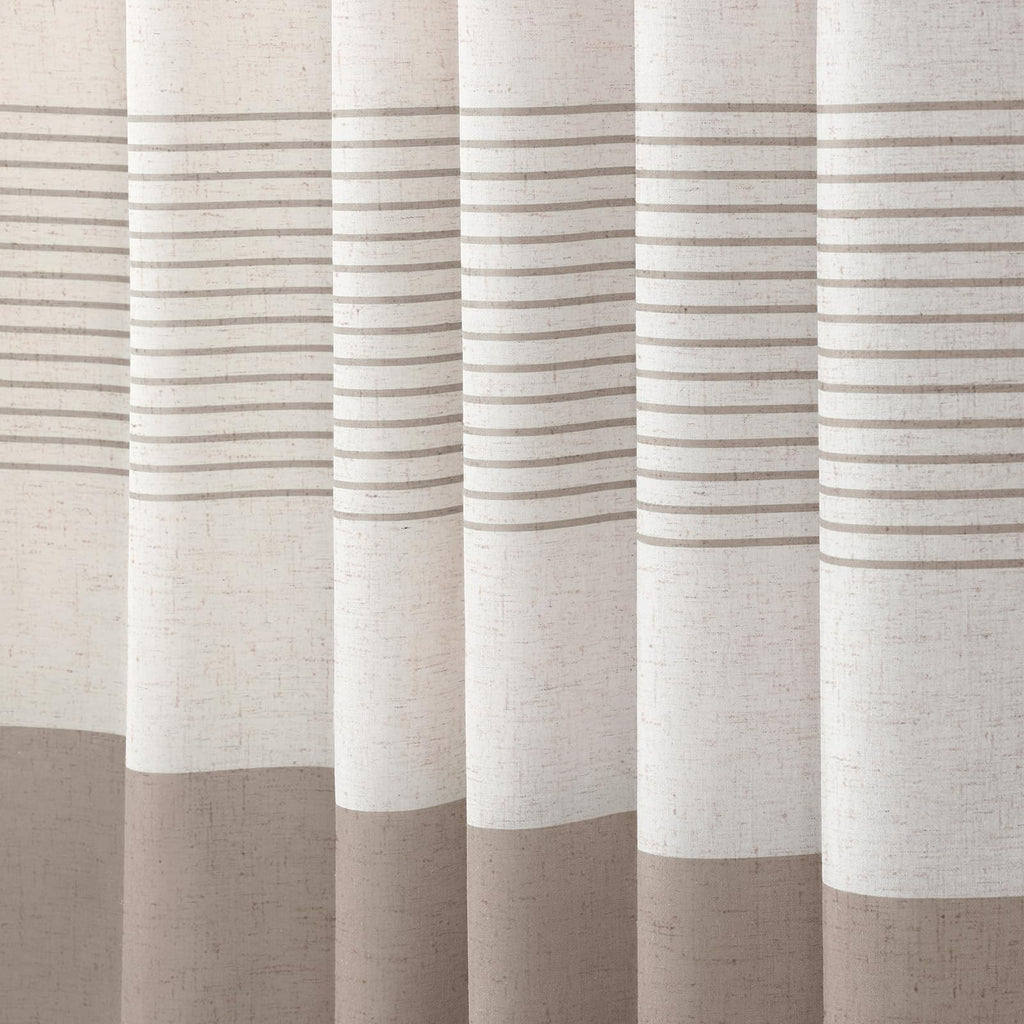 Taupe Farmhouse Linen Striped with Tassel 72"W X 72"L