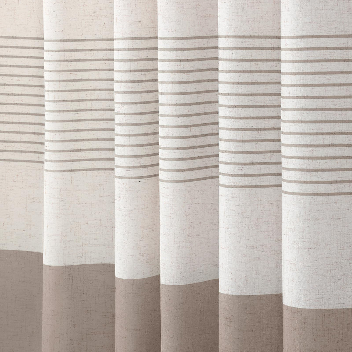 Taupe Farmhouse Linen Striped with Tassel 72"W X 72"L