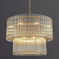 37" 16-Light Gold Modern Crystal 3-Tier Round Chandelier