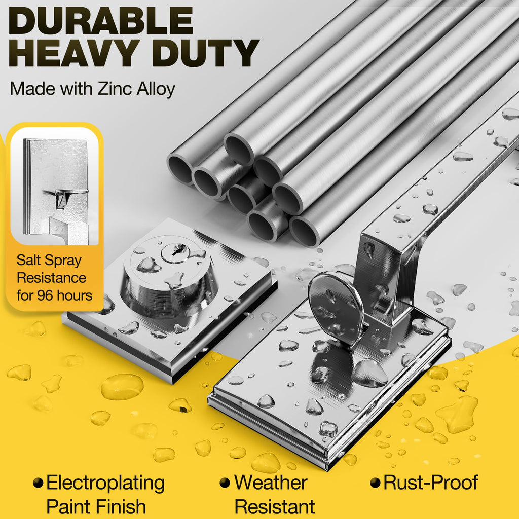 Front Door Handle & Deadbolt Lock Set, Satin Nickel