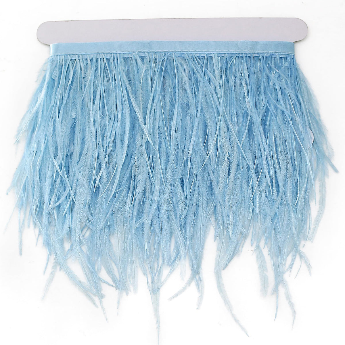 Ostrich Feather Trim Fringe, 4-6inch Width Feather Trimming Fringe Satin Ribbon for Dress Millinery Sewing - 2 Yards
