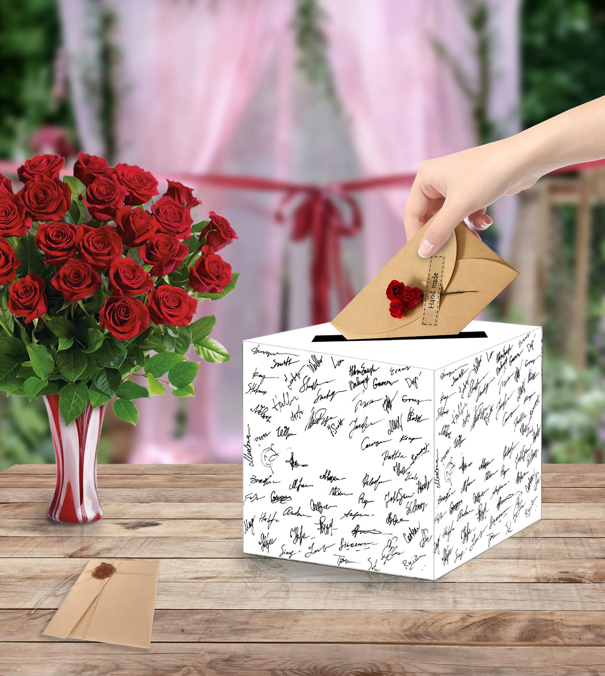 10 Pcs White Card Box with Slot Money Gift Card Box Holder for Party Wedding Reception Birthday Graduation Bridal