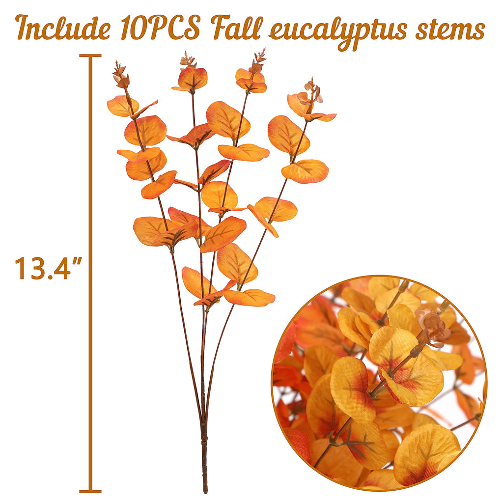 10PCS Fall Decorations Flowers Artificial - Fake Plants Thanksgiving Autumn Decor Outdoor