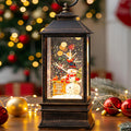 Christmas Snow Globe Water Glittering Farm Snowman with Music & Timer, USB Lined/Battery Operated Lighted Lantern