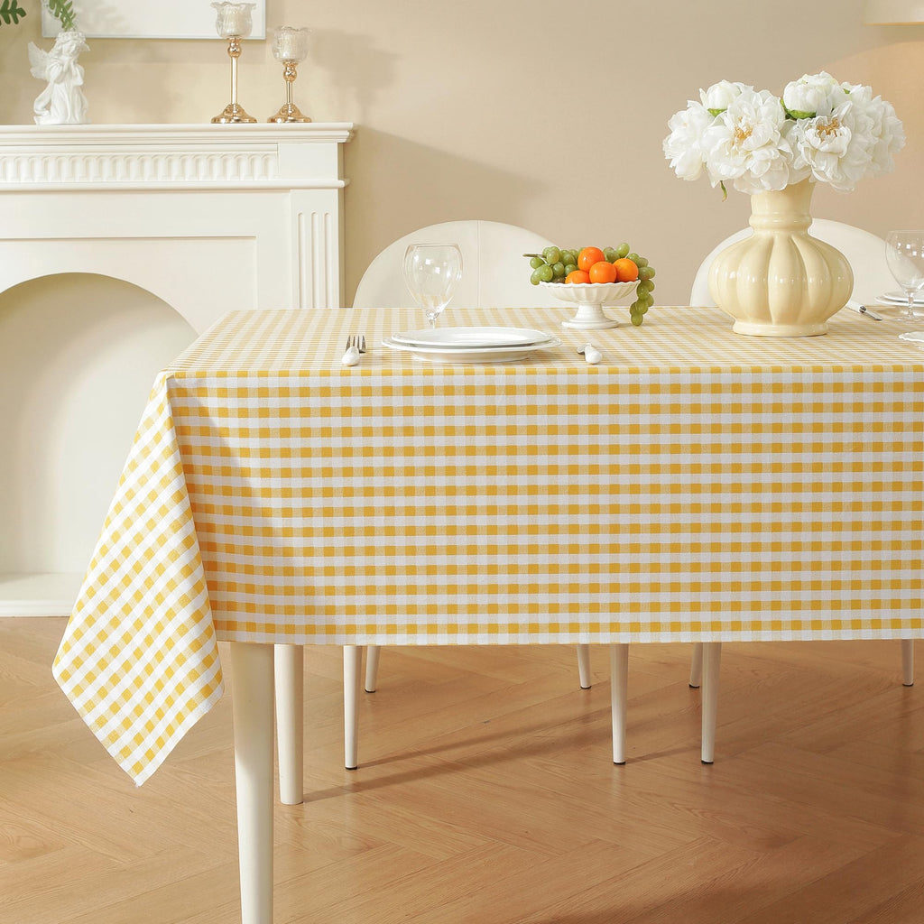 Rectangle Table Cloth, Vinyl Tablecloth, 60" x 84", Warm Yellow
