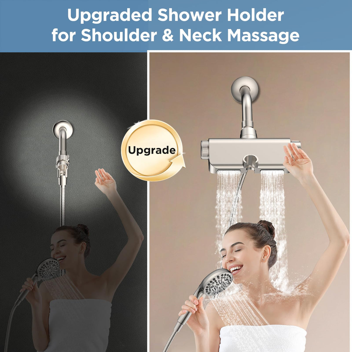 Filtered Shower Head with Handheld Combo Brushed Nickel - Dual 2-in-1 Spa System with Massage Shower Head and 10