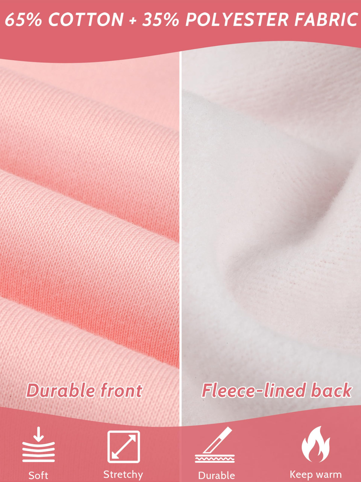 3 Pack Toddler Girls' Fleece Pants Baby Casual Pull On Active Sweatpants Warm Joggers with Pockets Drawstring
