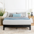 Naturalista Grand 12 Inch Solid Wood Platform Bed with Wooden Slats, Easy Assembly, Queen, Black