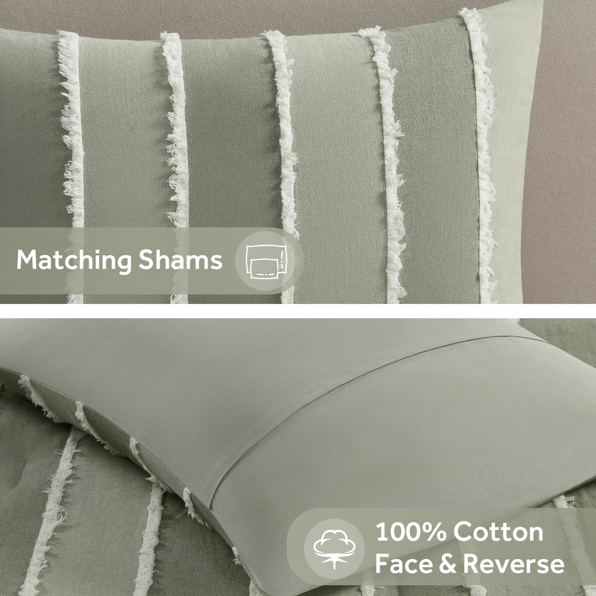Comforter Set Boho Comforters Stripes, Clipped Jacquard, Cotton Comforter for Bed, All Season Poly