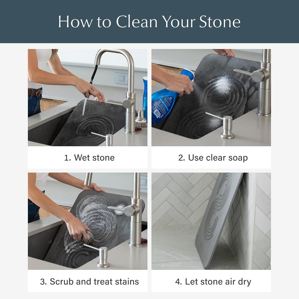 Home Stone Bath Mat - Premium Diatomaceous Earth Bath Floor Mats with Non-Slip Base, Fast-Drying Modern Shower Mat |