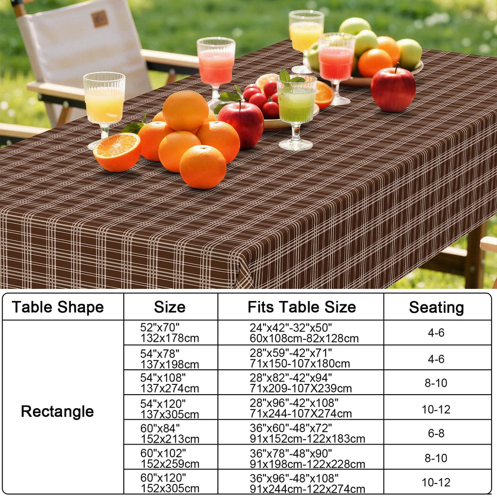 Fall Tablecloth, Vinyl Tablecloths with Flannel Backing, 60"x84"