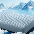 Cooling Mattress Pad King Size for Hot Sleepers Pillow Top Cover | Dusty Blue 78x80 Inches Ultra Soft Mattress