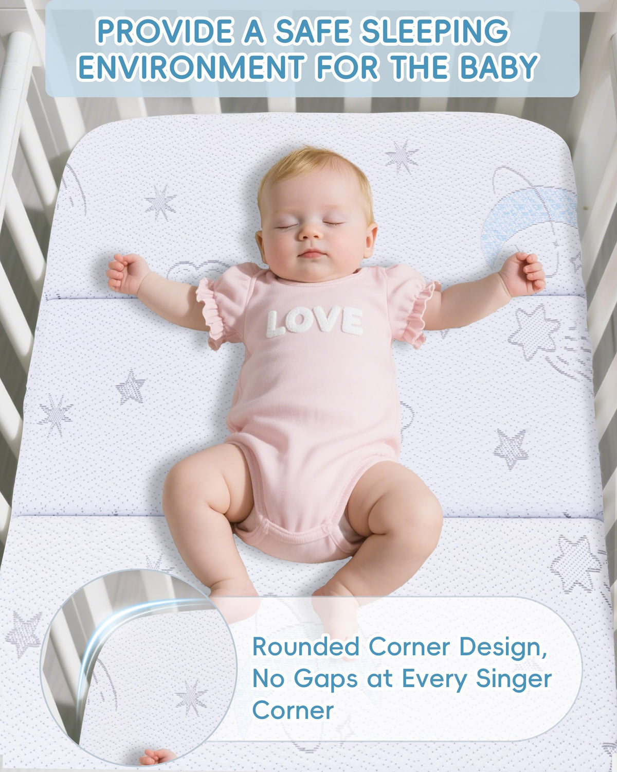 Trifold Play Yard Mattress 38"x26", Dual Sided Play Yard Mattresses for Baby Toddler with Waterproof Washable