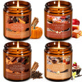 Fall Candles Set, 4 Pack Candles Scented Natural Soy Wax, Autumn Gifts Set for Women Men, Fall Fragrance of
