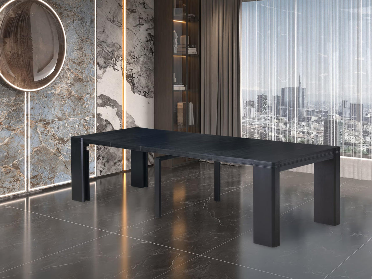 By XTT-ABK-TL Extendable Dining Table - a Rectangle Dining Table Top with Removable leaf & Stylish Legs, 39x120 Inch