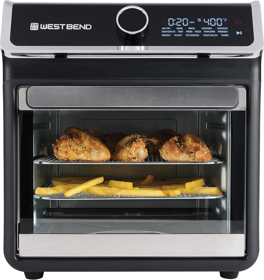Air Fryer Oven 15-Quart Capacity with Digital Controls Easy-View Door and 16 Cooking Presets, Includes Eight Cooking
