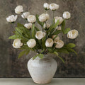 27" Faux Silk Peony Artificial Flowers Stems for Vase (Cream) - Set of 6