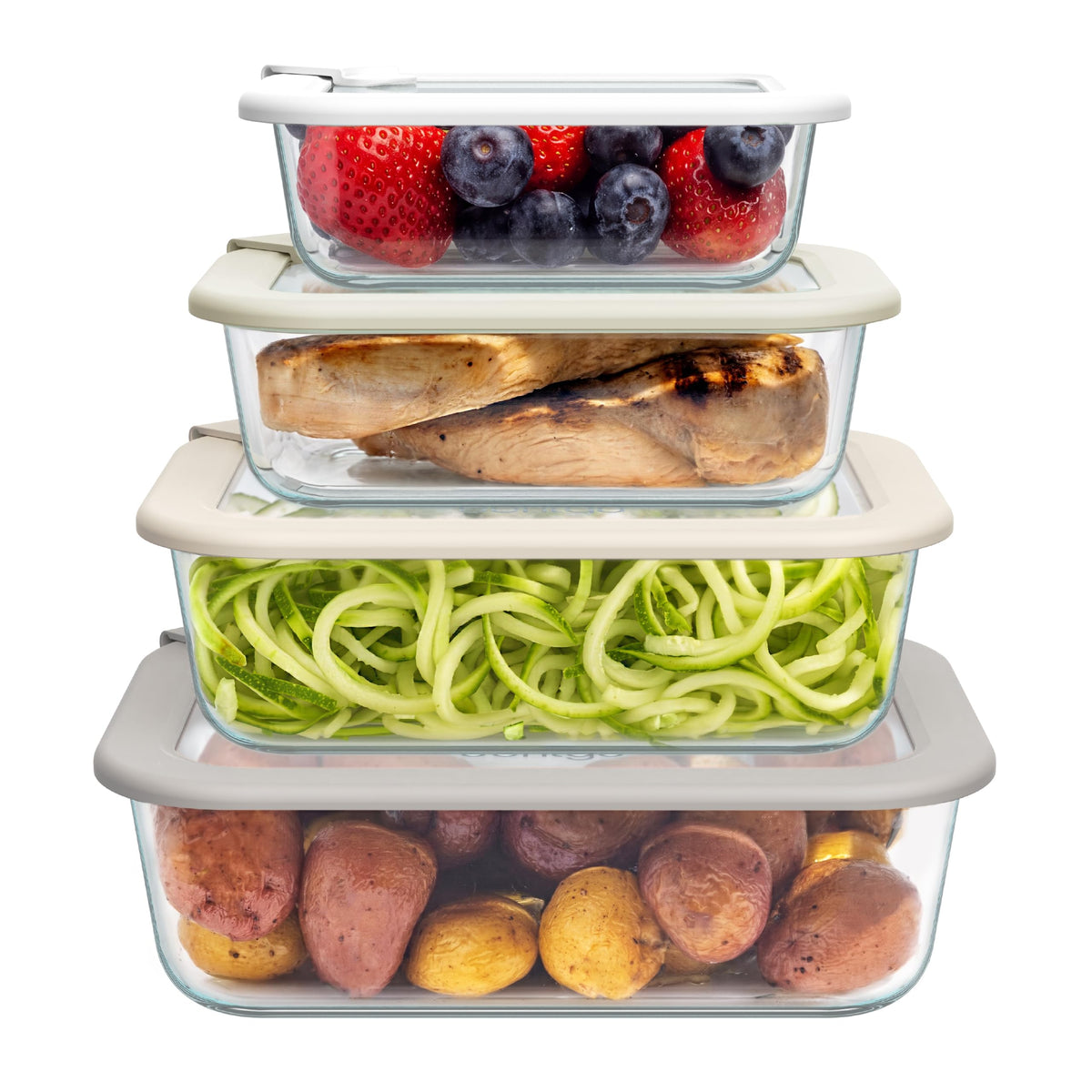 Signature Glass Food Storage Containers with Lids, 8 Piece Set