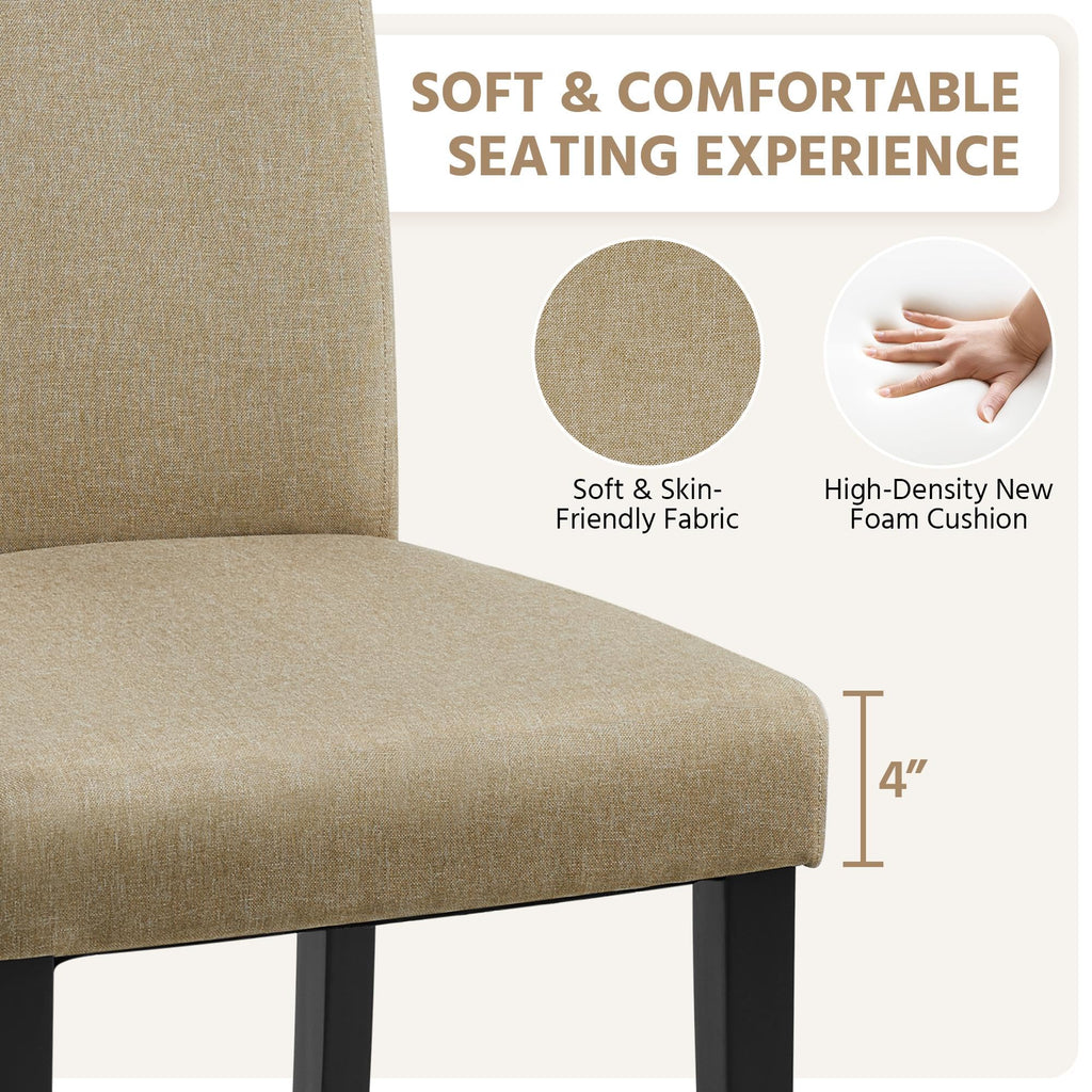 Set of 6 Upholstered Kitchen Chairs Khaki