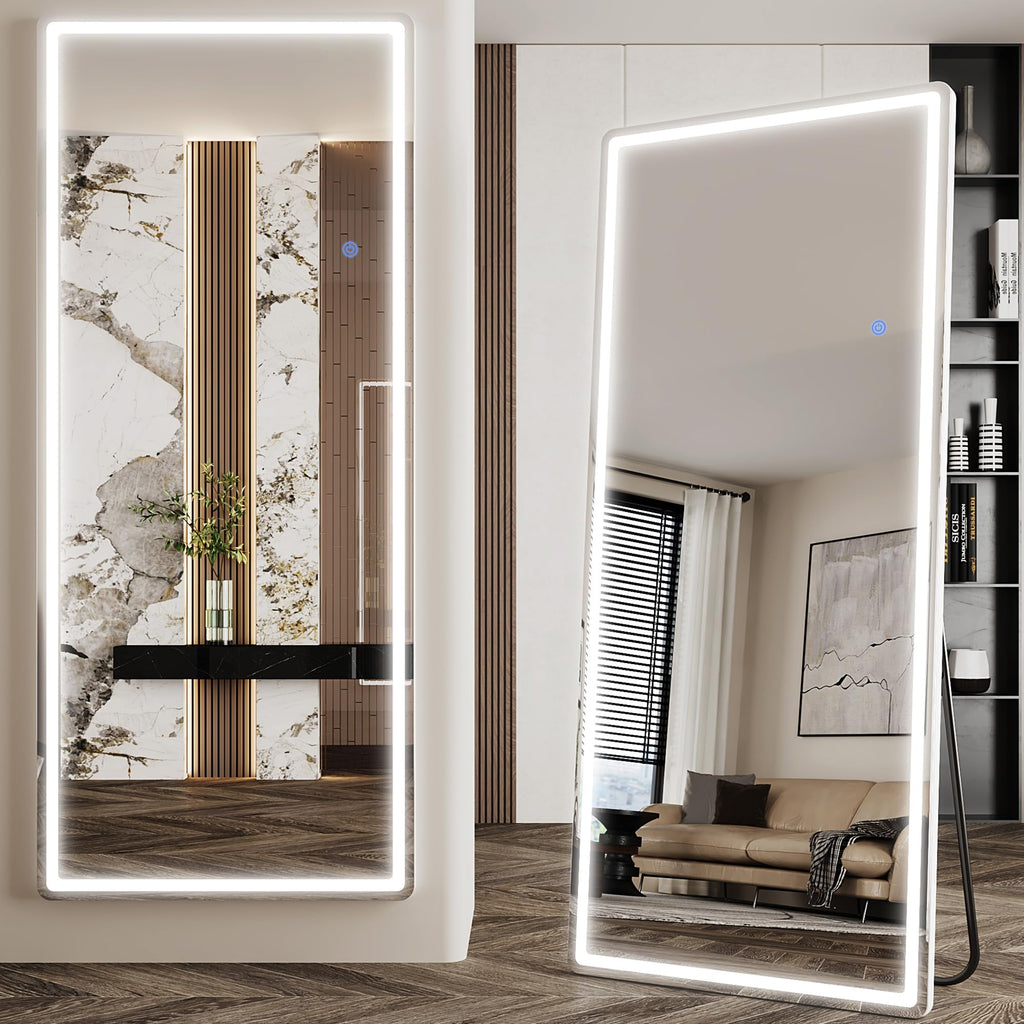 71"x28" LED Full Length Mirror, Lighted Floor Mirror, Rect