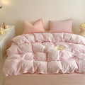 Pink Gingham Duvet Cover Set, Plaid Checkerd Bedding Set